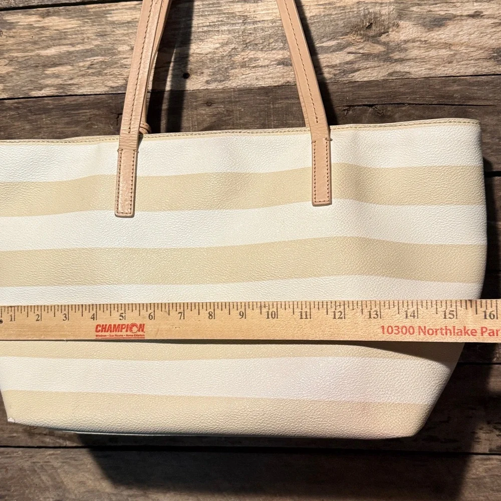 💚❤️Kate Spade Striped Leather Tote Bag Purse